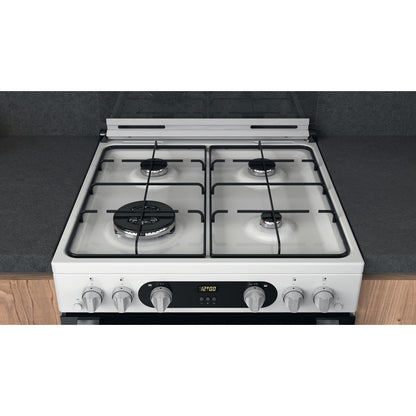 Hotpoint HD67G02CCW 60cm Gas Double Oven Cooker