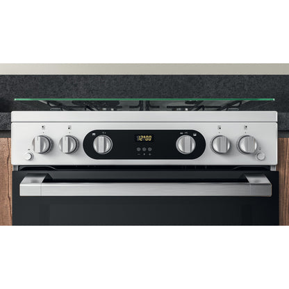 Hotpoint HD67G02CCW 60cm Gas Double Oven Cooker
