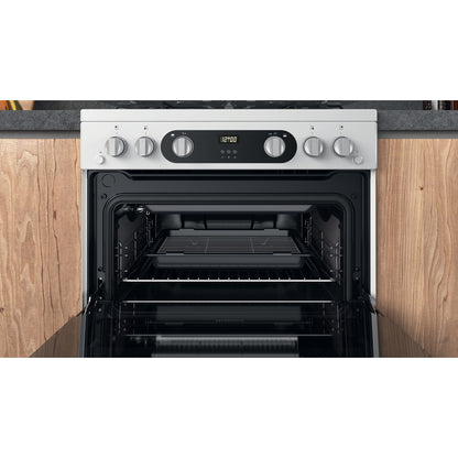 Hotpoint HD67G02CCW 60cm Gas Double Oven Cooker