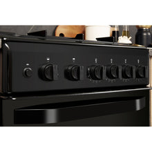 Load image into Gallery viewer, Hotpoint HD5G00KCB Black 50cm Twin Cavity Oven Grill Gas Cooker
