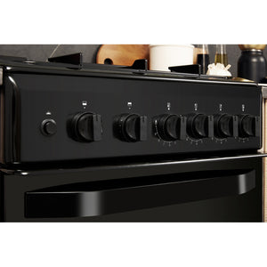 Hotpoint HD5G00KCB Black 50cm Twin Cavity Oven Grill Gas Cooker