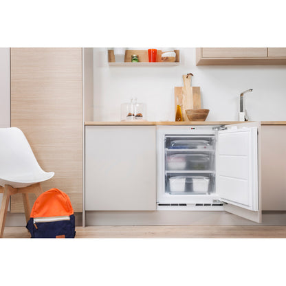 Indesit INBUFZ011 60cm Built Under Integrated Freezer, 91L