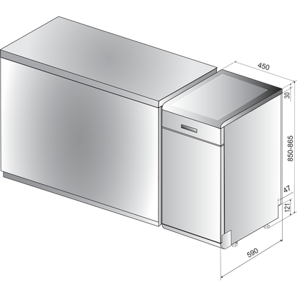 Indesit DSFO3T224Z  Slimline 10 Place Dishwasher
