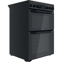 Load image into Gallery viewer, Hotpoint HDM67V9CMB Black 60cm Double Oven Electic Cooker
