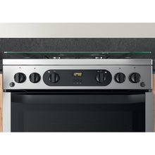 Load image into Gallery viewer, Hotpoint HDM67G0CCX Inox Silver Double Oven Gas Cooker
