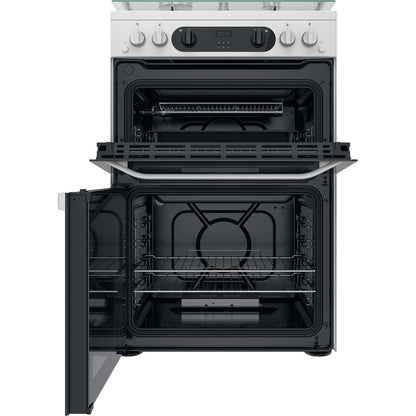 Hotpoint HDM67G0CCW White Double Oven Gas Cooker