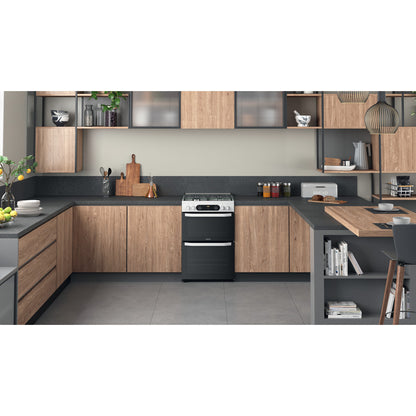 Hotpoint HDM67G0CCW White Double Oven Gas Cooker