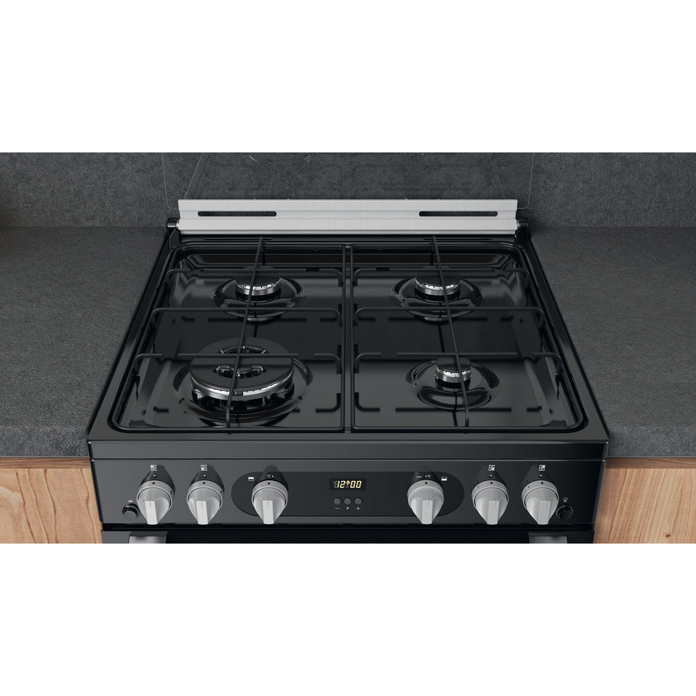 Hotpoint HDM67G0C2CB Black Double Oven Gas Cooker