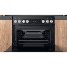 Load image into Gallery viewer, Hotpoint HDM67V9HCB Black 60cm Double Oven Electric Cooker
