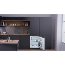 Load image into Gallery viewer, Hotpoint HBUF011 Built In 60cm undercounter fridge with freezer box 108Lt
