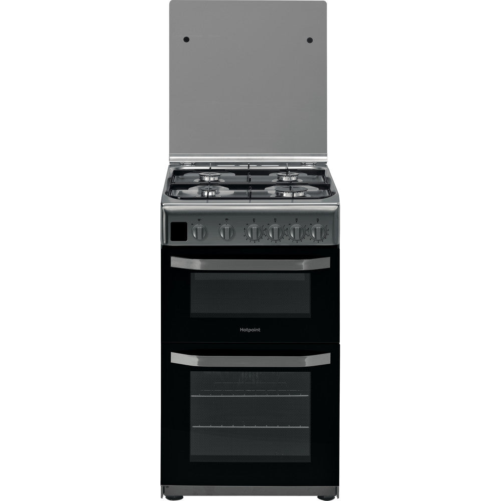 Hotpoint HD5G00CCX Stainless Steel 50cm Double Oven Gas Cooker