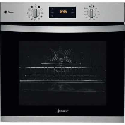 Indesit KFWS3844HIXUK 71Litre Built in electric oven: inox colour, self cleaning