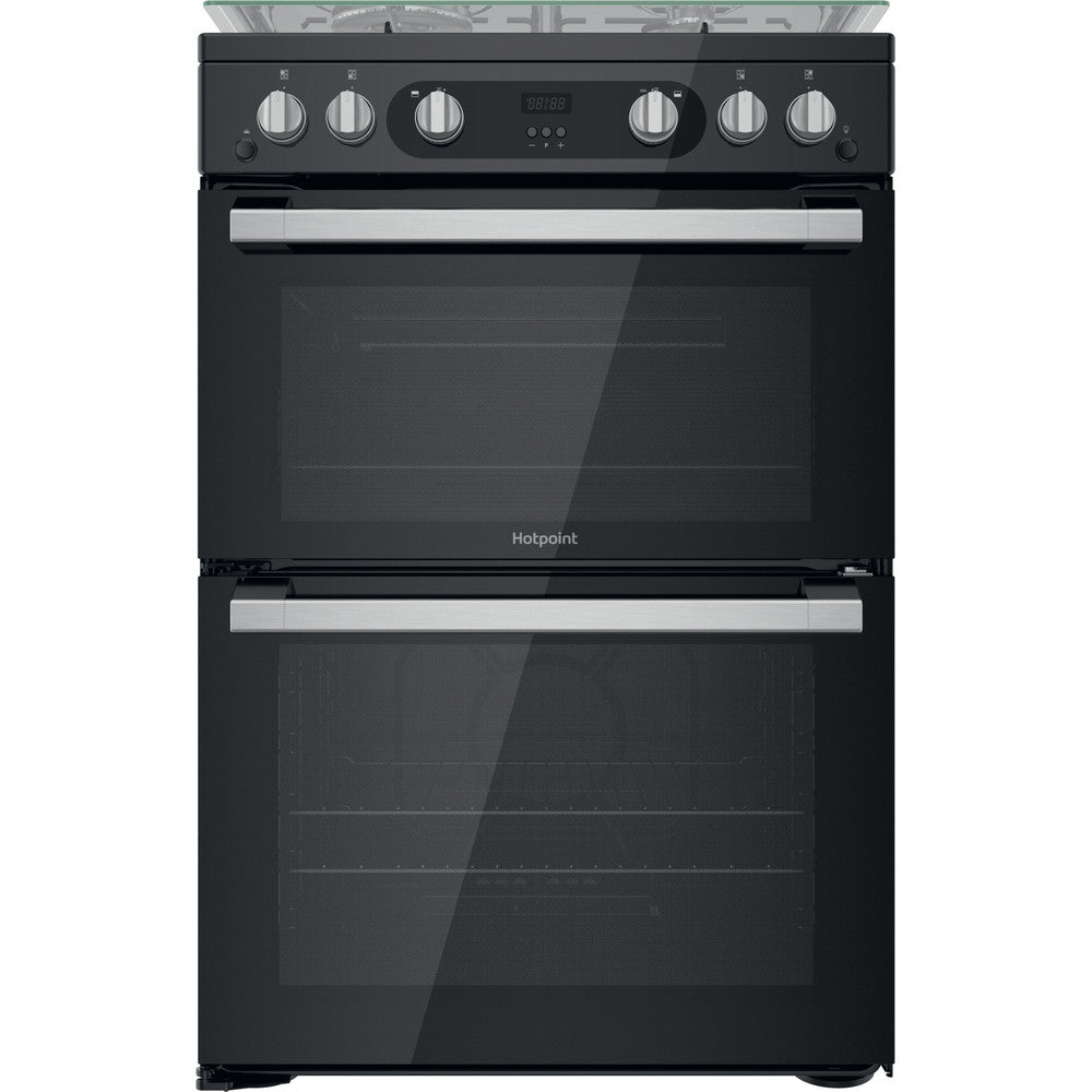 Hotpoint HDM67G0C2CB Black Double Oven Gas Cooker