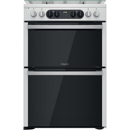 Hotpoint HD67G8CCX Stainless Steel 60cm Dual Fuel Double Oven Cooker