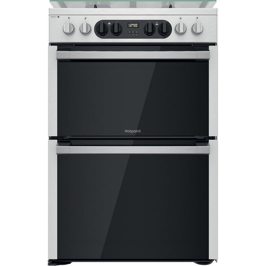 Hotpoint HD67G8CCX Stainless Steel 60cm Dual Fuel Double Oven Cooker