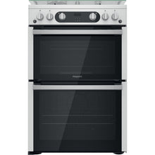 Load image into Gallery viewer, Hotpoint HDM67G0C2CX Inox Silver Double Oven Gas Cooker
