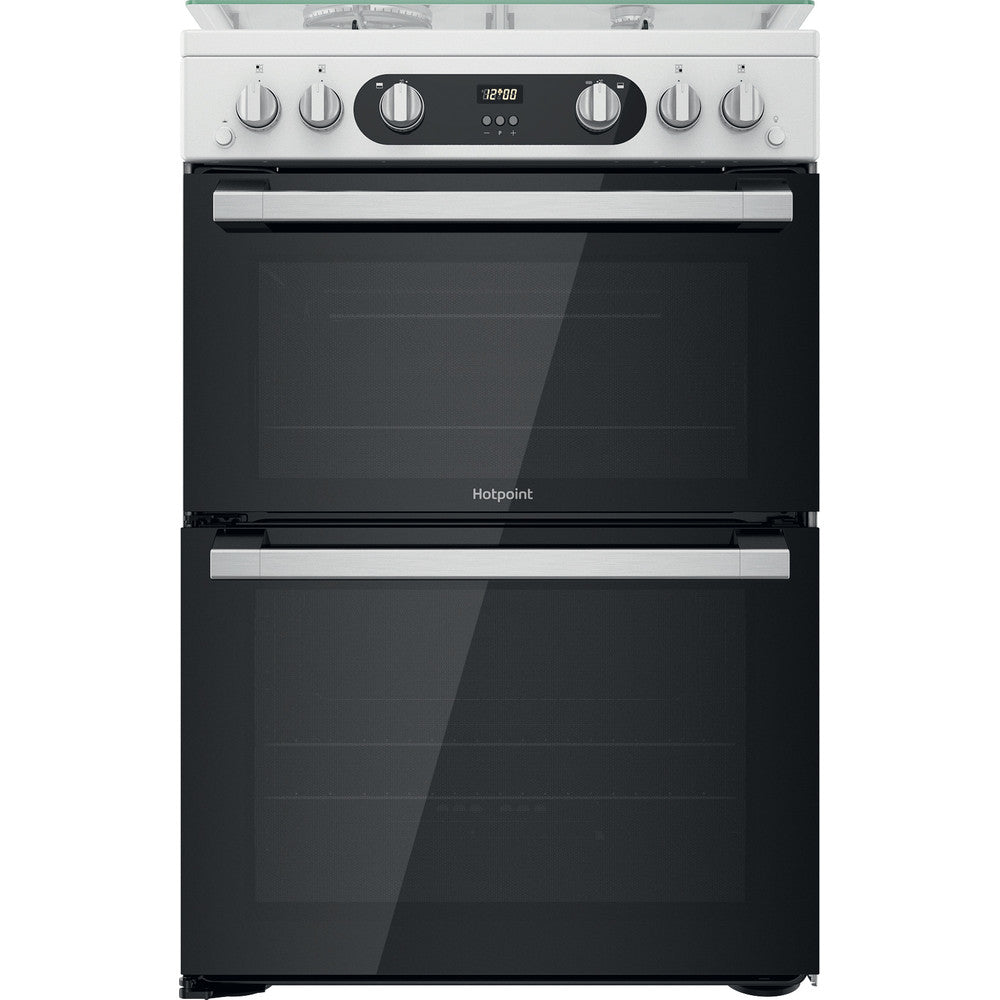 Hotpoint HD67G02CCW 60cm Gas Double Oven Cooker