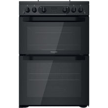 Load image into Gallery viewer, Hotpoint HDM67G0CMB Black Double Oven Gas Cooker
