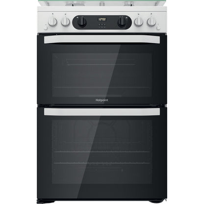 Hotpoint HDM67G0CCW White Double Oven Gas Cooker