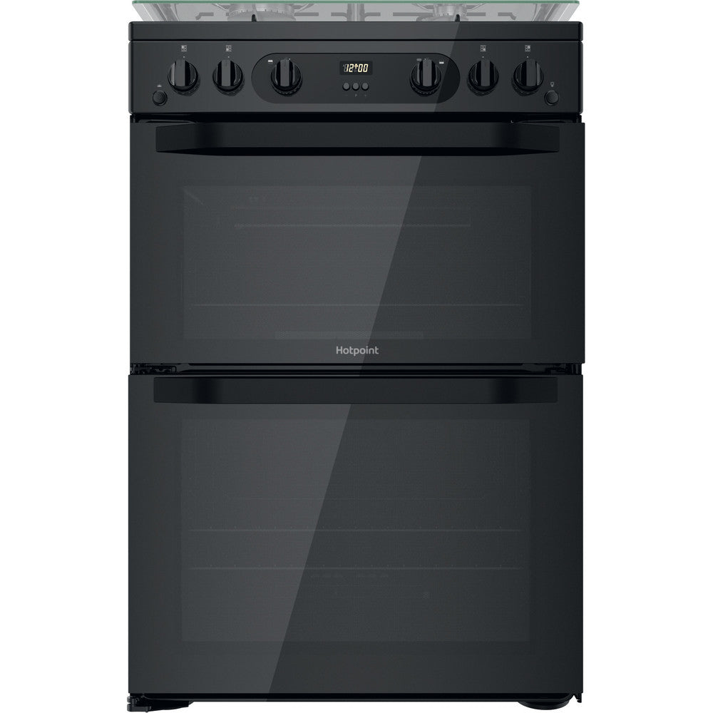 Hotpoint HDM67G0CCB Black Double Oven Gas Cooker