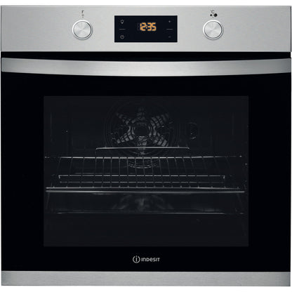 Indesit KFW3841JHIX 71Litre Built in electric oven: inox colour, self cleaning