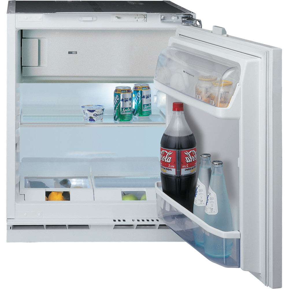 Hotpoint HBUF011 Built In 60cm undercounter fridge with freezer box 108Lt