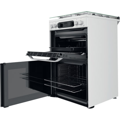 Hotpoint HDM67G0CCW White Double Oven Gas Cooker
