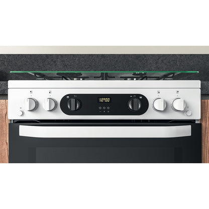 Hotpoint HDM67G0CCW White Double Oven Gas Cooker
