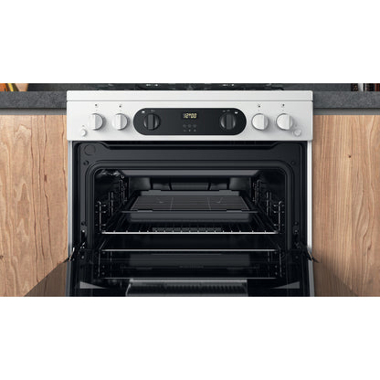 Hotpoint HDM67G0CCW White Double Oven Gas Cooker
