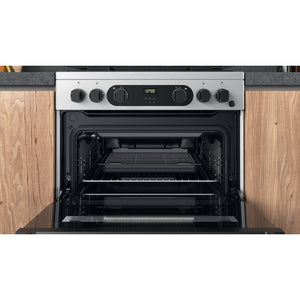 Hotpoint  CD67G0CCX Inox 60cm Gas Double Oven Cooker