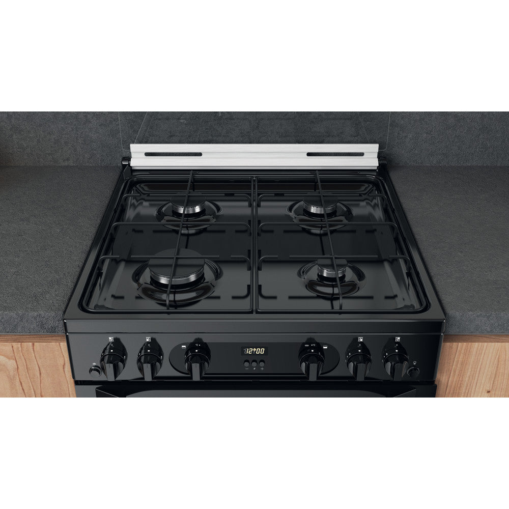 Hotpoint HDM67G0CCB Black Double Oven Gas Cooker