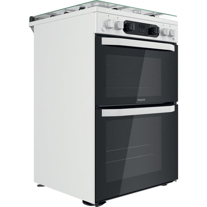 Hotpoint HDM67G0CCW White Double Oven Gas Cooker