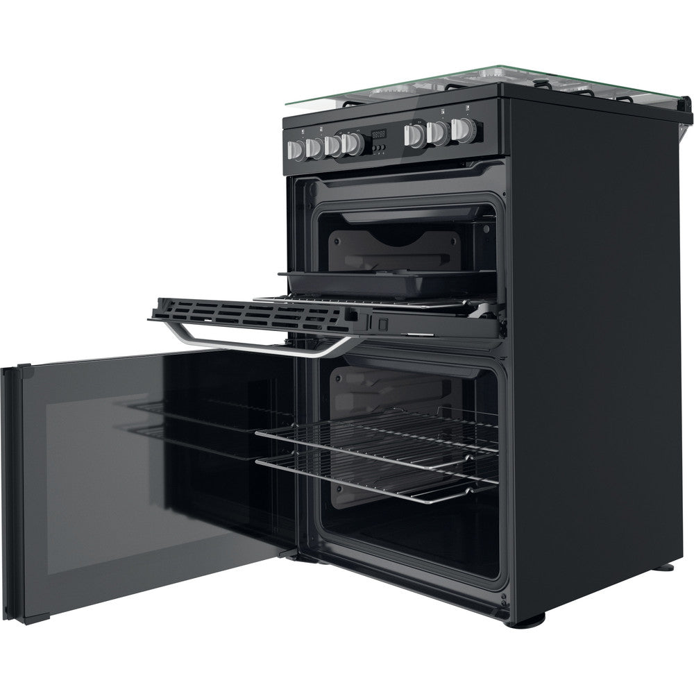 Hotpoint HDM67G9C2CB Black Double Oven Dual Fuel Cooker