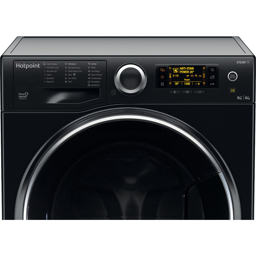 Hotpoint RD966JKD Ultima Washer Dryer 9kg Wash 6kg Dry 1600spin Black Direct Injection