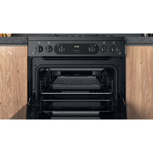 Load image into Gallery viewer, Hotpoint HDM67G0CMB Black Double Oven Gas Cooker

