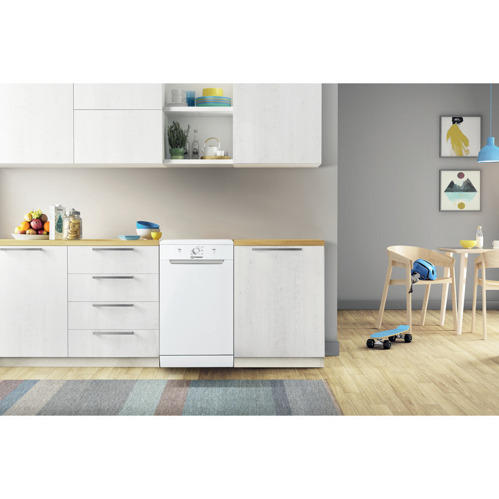 Indesit DSFE1B10UKN White Slimline 10 Place Dishwasher