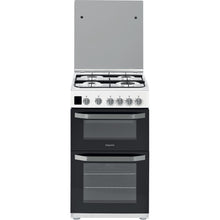 Load image into Gallery viewer, Hotpoint HD5G00CCW White 50cm Double Oven Gas Cooker
