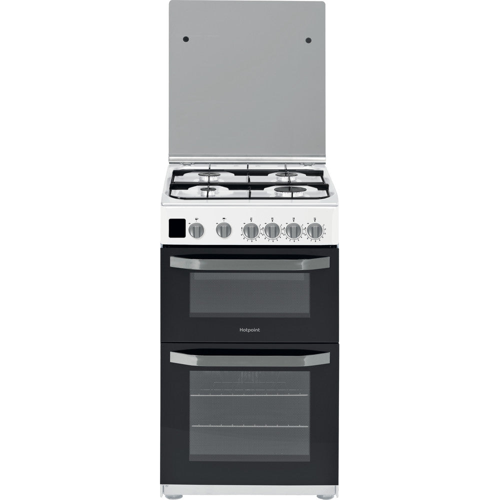Hotpoint HD5G00CCW White 50cm Double Oven Gas Cooker