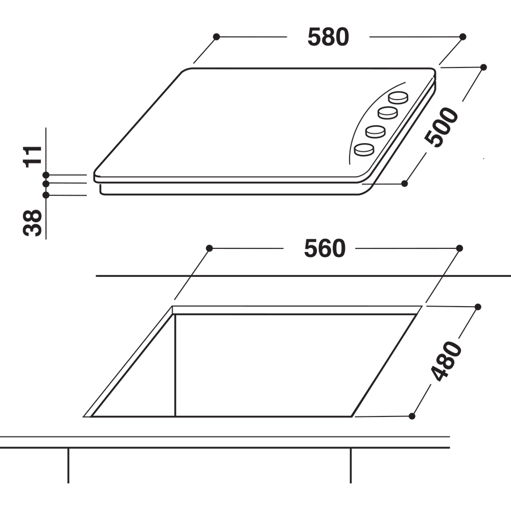 Hotpoint PAN642IXH 60cm Gas Hob in Stainless Steel