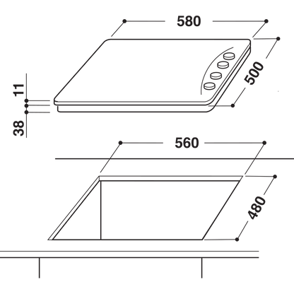 Hotpoint PAN642IXH 60cm Gas Hob in Stainless Steel