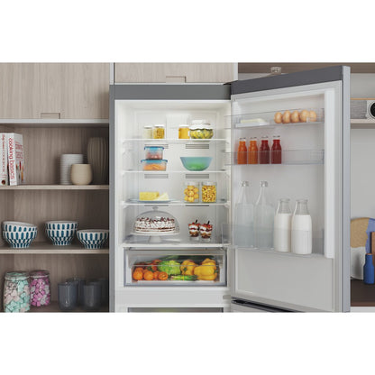 Indesit INFC850TI1S1 60cm Frost Free Fridge Freezer Silver 1.86m F Rated