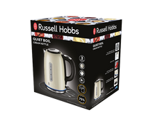 Load image into Gallery viewer, Russell Hobbs 20461 Quiet Boil 1.7l Kettle Brushed Stainless Steel Cream
