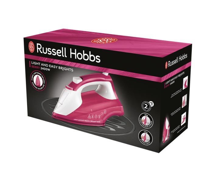 Russell Hobbs 26480 Light & Easy Brights Steam Iron in Berry