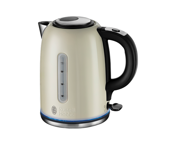 Russell Hobbs 20461 Quiet Boil 1.7l Kettle Brushed Stainless Steel Cream