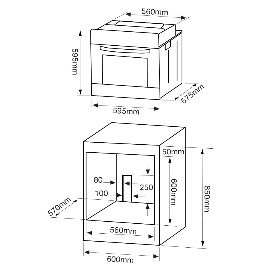 Montpellier SFO65MX Stainless Steel Single Built-In Oven