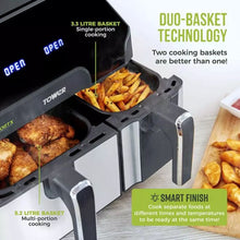 Load image into Gallery viewer, Tower T17099 Vortx 8.5 Litre Duo Capacity Basket Air Fryer with Smart Finish
