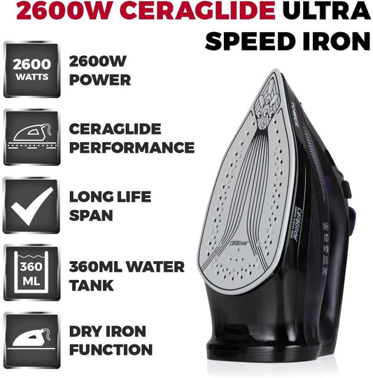 Tower T22011 2600Watt CeraGlide Ceramic Soleplate Steam Iron