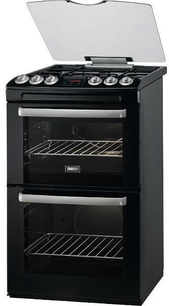 Zanussi ZCG63260BE Black 60cm Double Oven Gas Cooker