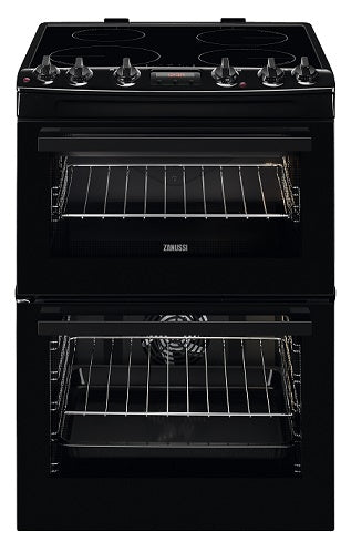 Zanussi ZCI66280BA Black Induction Hob Double Oven Cooker.